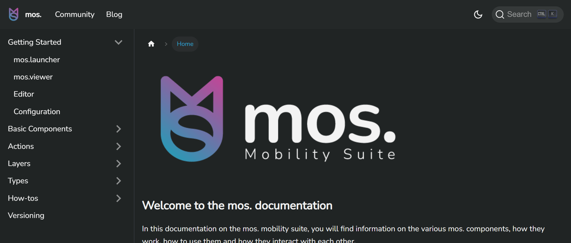 Screenshot mos. documentation